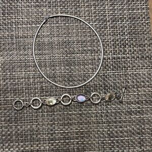 Lia Sophia Silver Necklace with Iridescent Accents